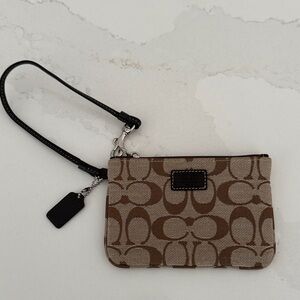 Coach Brown Monogram Wristlet
